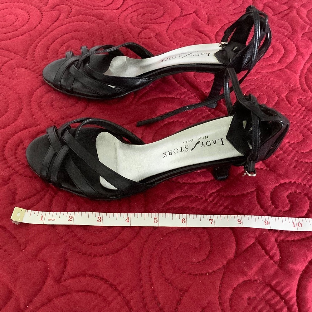 LADY STORK Leather Heeled Sandals  Made in Argentina